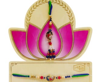 Designer Bhaiya Bhabhi rakhi Set | Festival Raksha Bandhan Gift | Elegant Rakhdi Thread | Rakshabandhan Gift | Rakhi bhai bhabhi