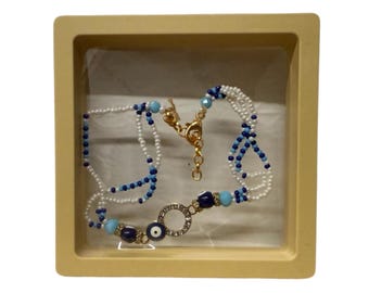 Elegant Indian Rakhi for Brother | Unique Evil Eye Charm Rakhi | Raksha Bandhan Sacred Thread | Rakhdi Bracelet | Festival Gift Pack
