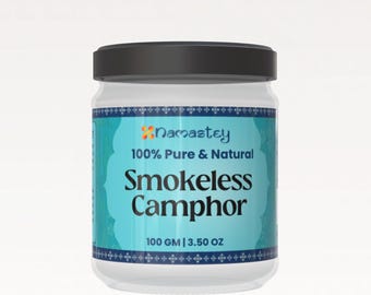 Smokeless Camphor Tablet (100 gram) 100% Pure Spiritual Purification for Aromatherapy, Odor Eliminator Alcanfor, Kapur, Puja