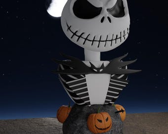STL File Jack Skellington Fan Art | Creative decoration for your home, a must-have gift for Tim Burton fans