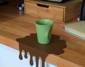 Dripping Puddle Coaster STL File | No Supports 3D Print | Melting Drip Coaster | Modern Table Decor | Funny Gift Idea