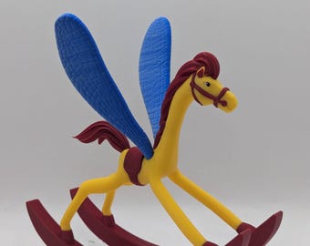 STL File Rocking Horse – Alice in Wonderland Figurine | 3D Model for Printing | Disney Fan Art Decor