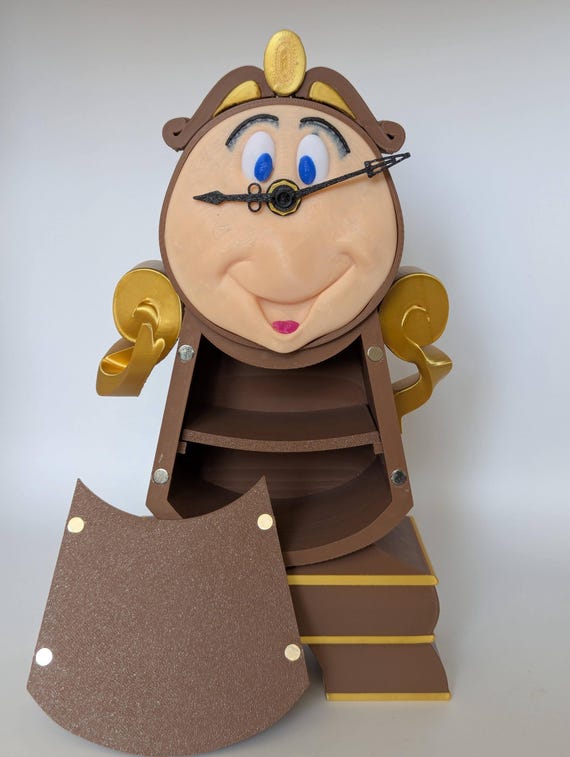 Fichier STL la Belle et la Bête de cogsworth| boîte magnétique| Modèle 3D Décoratif à Imprimer | Cadeau pour Fans Disney
