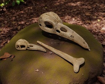 Raven Skull hair accessories STL File - 3D Print Model - Gothic Witchy Bird Skull Hairpin - Digital Download for Cosplay & LARP