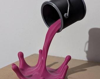 Suspended Paint Pot STL |Print File 3D | Paint Splatter | Modern Home Decor |Gift Maker