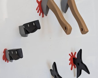 STL file - fridge magnet - Axe, Knife, Shuriken - no support