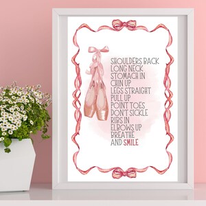 Ballet Art Poster, Ballet Dance Poster, Ballerina Art, Ballet Studio Decor, Pointe Shoes Art, Ballerina Print Wall Art, Pink Ballet Shoes