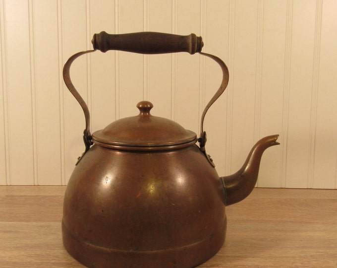 Vintage Copper Tea Kettle With Lid and Raised Handle Solid Etsy