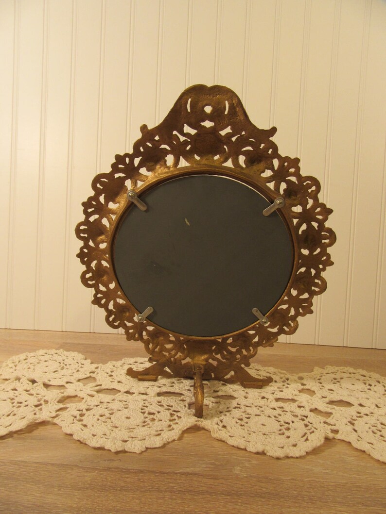 Iron art ornate vintage metal dresser mirror with folding Etsy