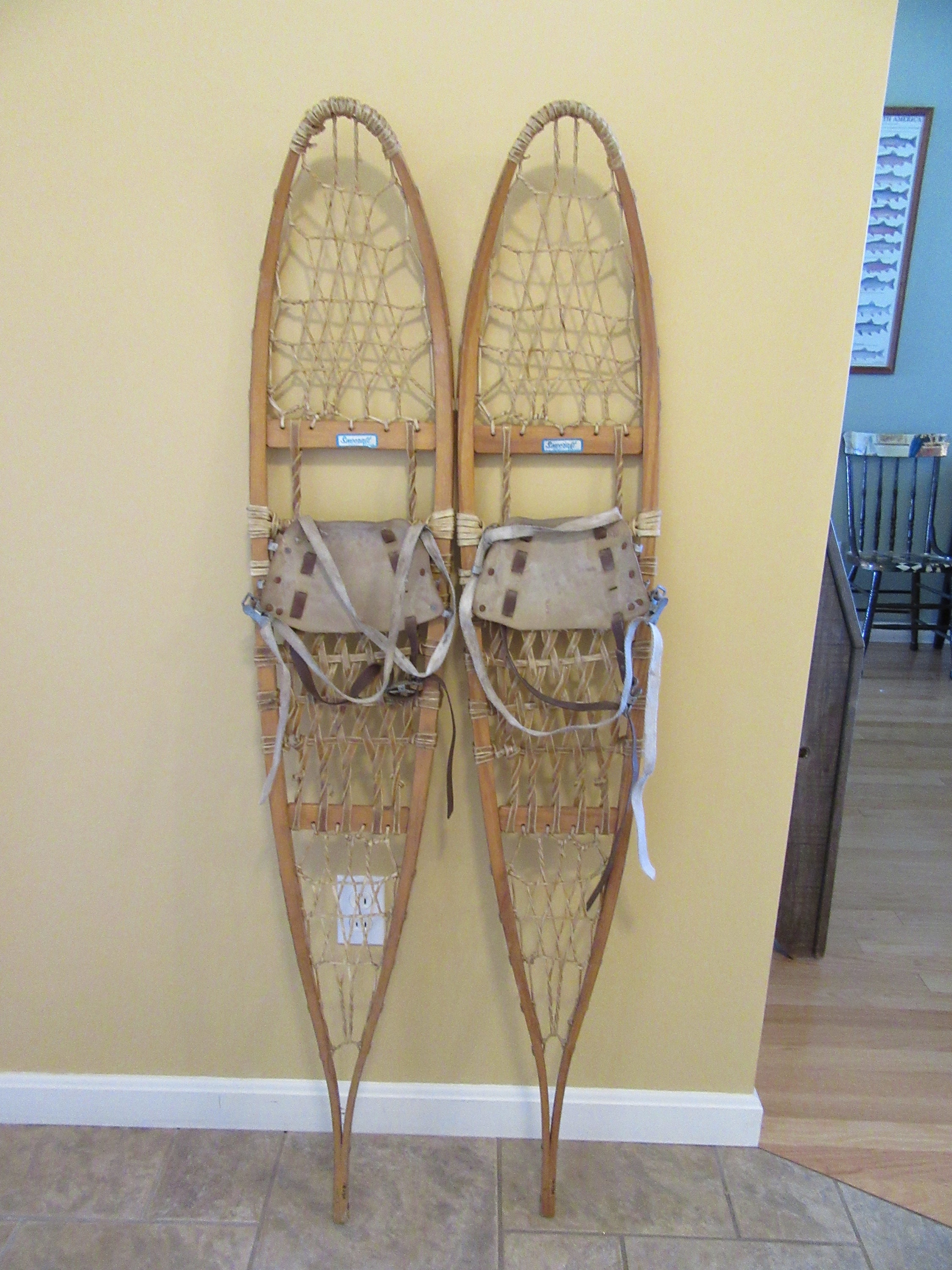 Snocraft Wood and rawhide snowshoes with original neoprene/ Etsy