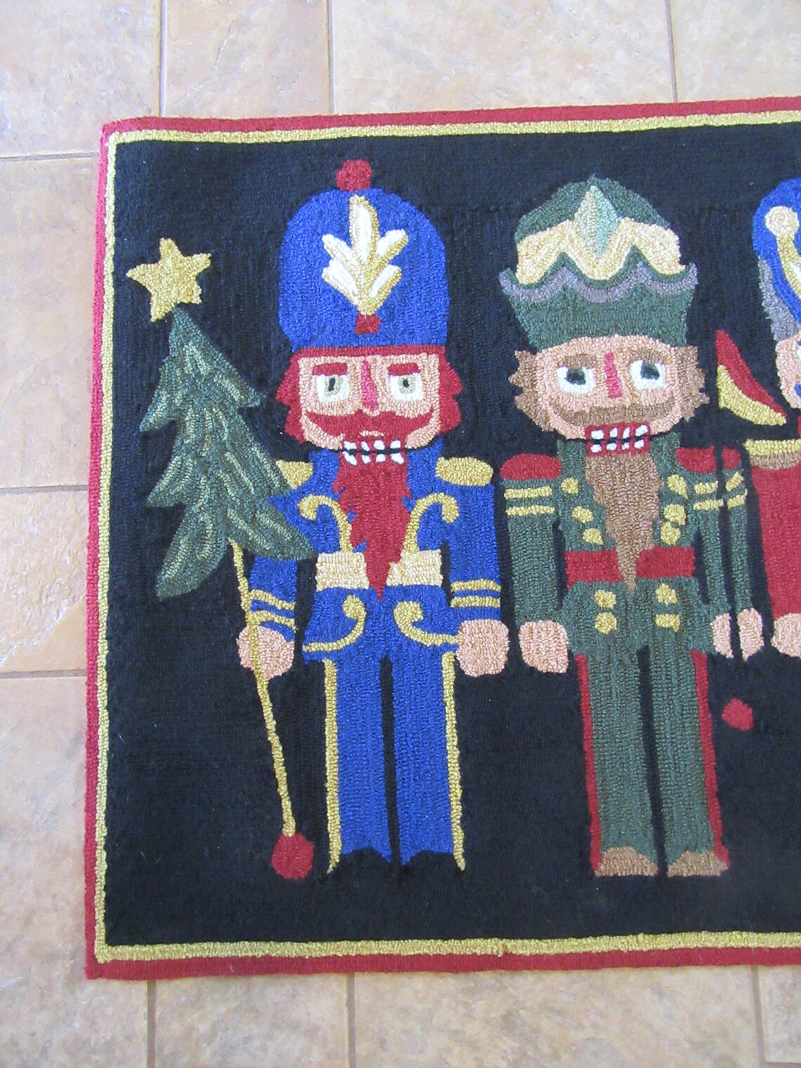 Nutcracker hooked rug holiday rug area rug Nutcracker Etsy