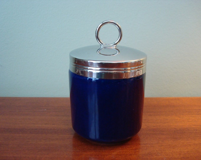 Cobalt Blue Glass Egg Coddler With Lid Etsy