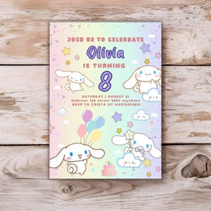 Cute Kitty and Friends party invitation featuring playful cats and customizable text for a pet-themed birthday.