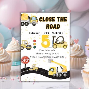Construction Birthday Party Invitation, Boy Birthday Invitation Dump Truck Party Invite, Editable Construction Invitation Template Printable