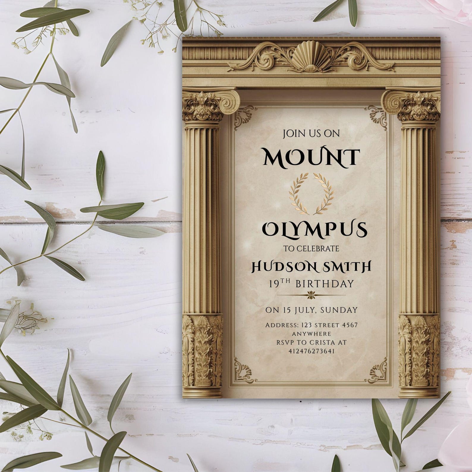 Greek Mythology Birthday Invitation | Ancient Scroll Party Invite ...