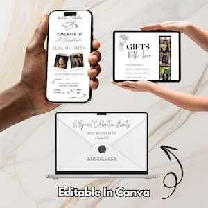 coquette graduation invitation black bow aesthetic