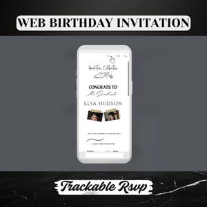 digital graduation invite with rsvp feminine design