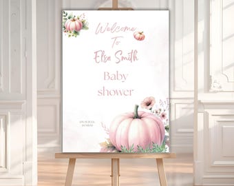 Pumpkin Baby Shower Invitation | Little Pumpkin Is On The Way | Fall Baby Shower Invite | Girl Autumn Shower Template