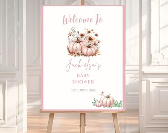 Pumpkin Baby Shower Invitation | Little Pumpkin Is On The Way | Fall Baby Shower Invite | Girl Autumn Shower Template