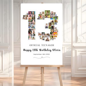 13. Geburtstag Foto-Collage, 13. Geburtstag Willkommens-Schild, Gender Neutral 13. Geburtstag Foto-Meilenstein, Look Who's 13 Bdy Poster