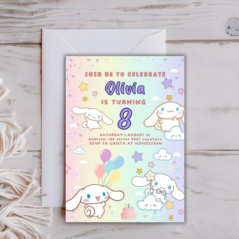 Kitten birthday invitation featuring paw prints and playful illustrations, perfect for a paw-ty theme.