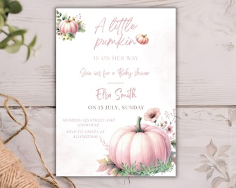 Pumpkin Baby Shower Invitation, Little Pumpkin Is On The Way Baby Shower Invitation, Fall Baby Shower Invite, Gender Neutral Autumn Shower,