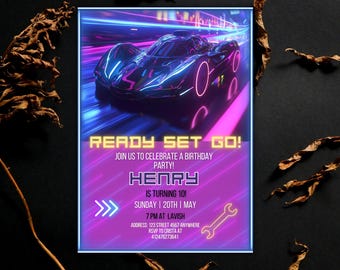 Editable Race Car Birthday Invitation, Sport Car Birthday Invitation, Boys Invitation, Car Birthday Invitation, Kids Party Invite Digital