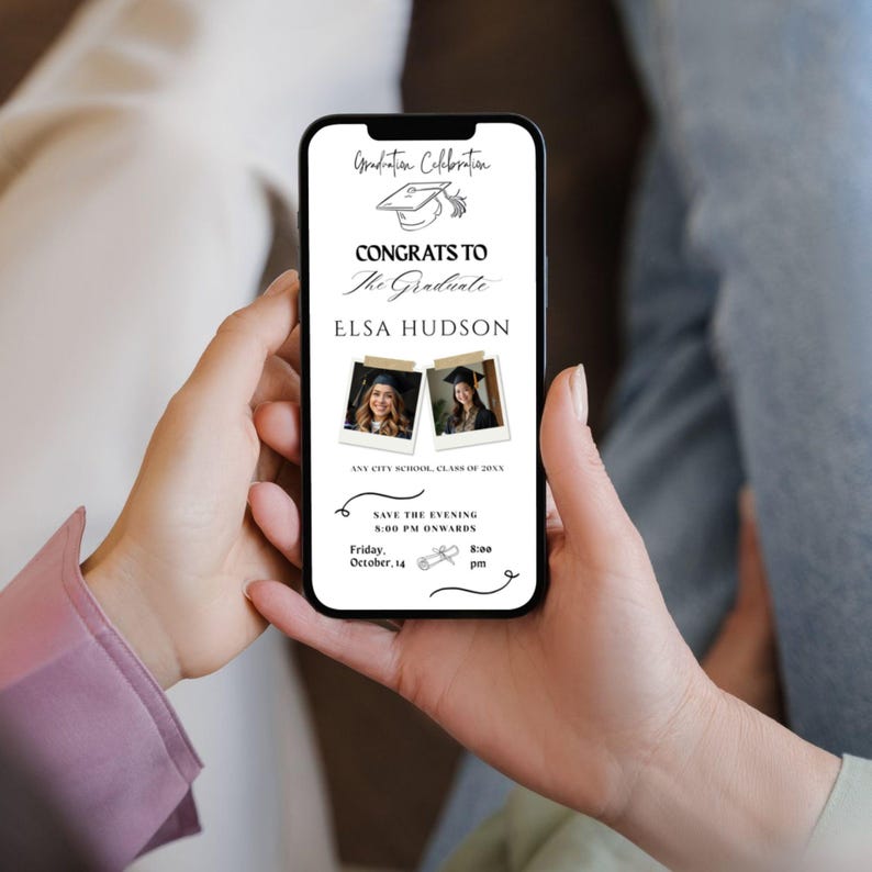 stylish graduation website template Canva editable