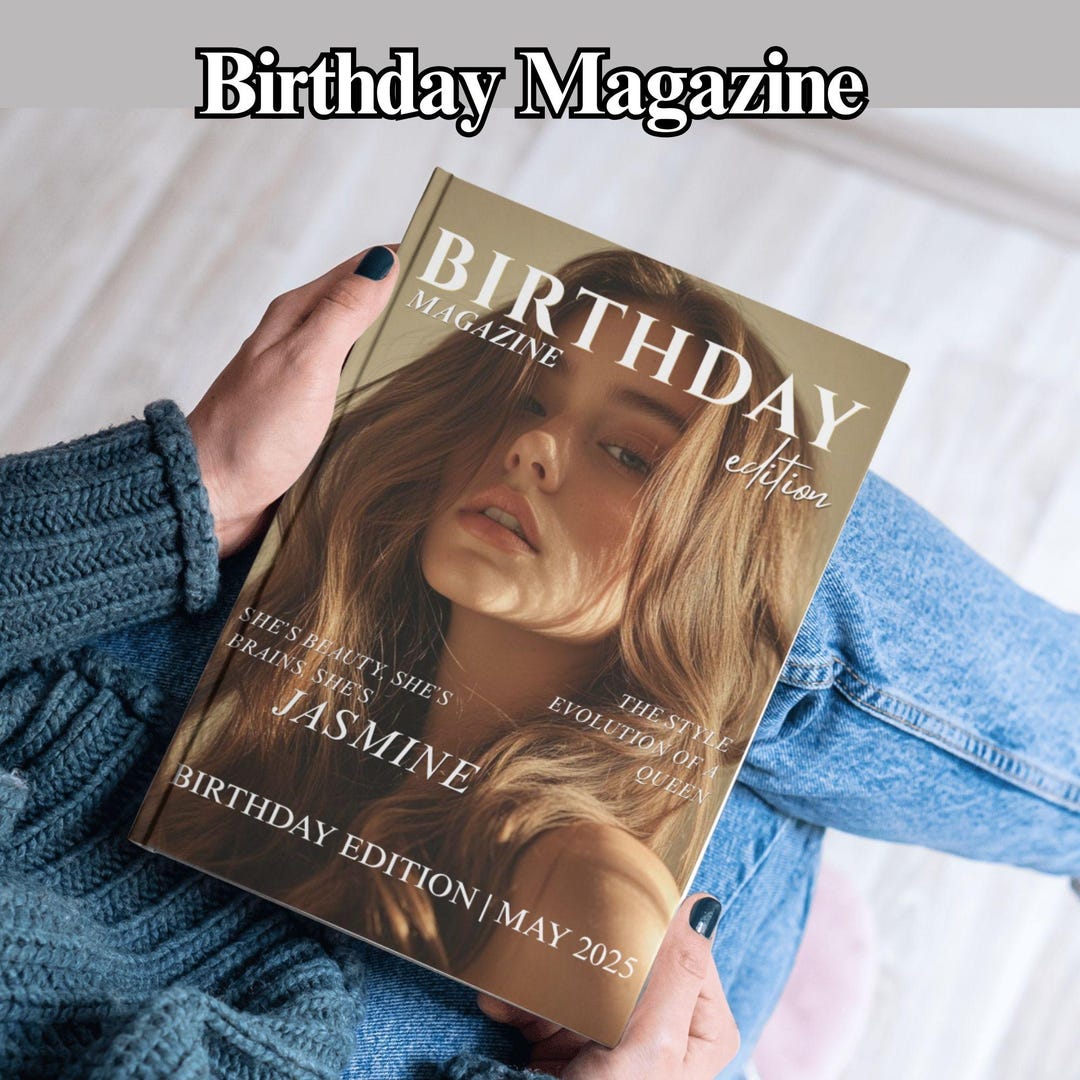 Magazine Card Chic Birthday Magazine Template | 40 Editable Canva Pages | Custom ...