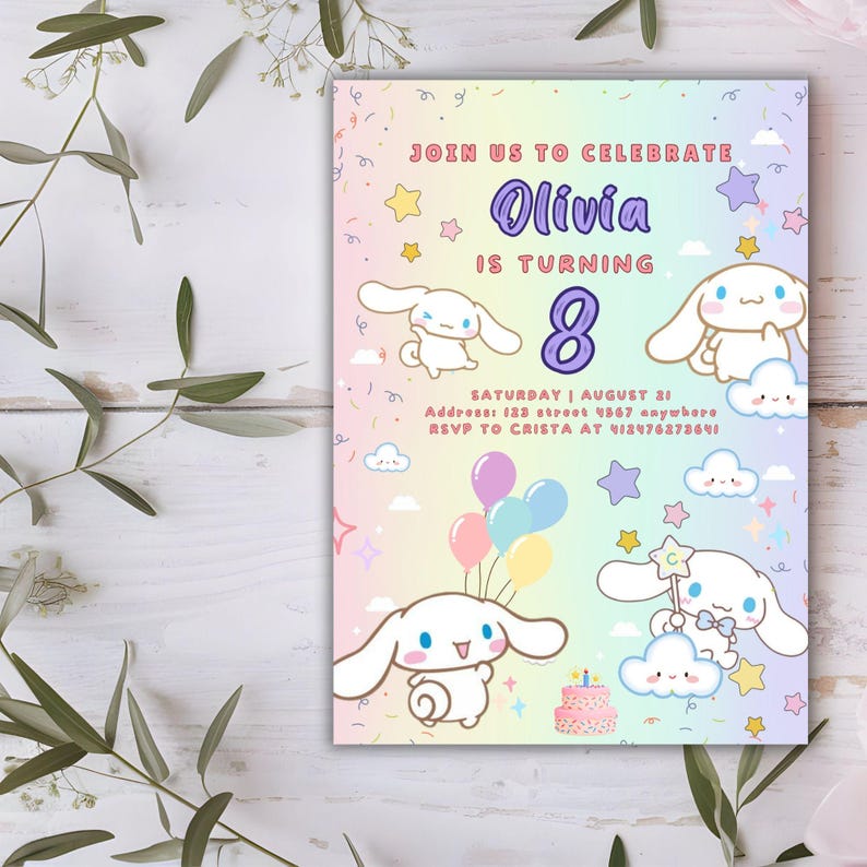Editable kids’ party invitation with adorable cat graphics and a fun paw-ty vibe for a memorable event.