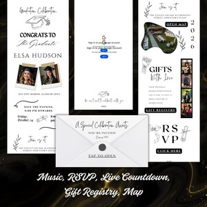 editable Canva grad website invite for girls