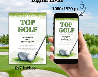 Golf Birthday Invitation | Animated Par-Tee Evite | 1080x1920px Digital Invite | Editable Canva Template | Instant Download