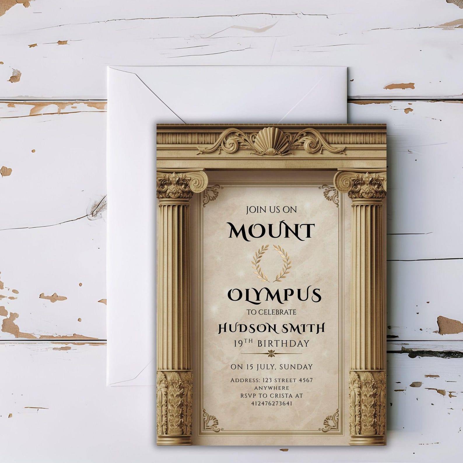 Greek Mythology Birthday Invitation | Ancient Scroll Party Invite ...