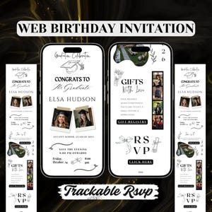 class of 2026 graduation website template black bow coquette