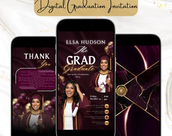 Digital Graduation Invitation | Class of 2026 Grad Party Flyer | Congrats to the Grad Mobile Invite | Graduation Announcement Canva