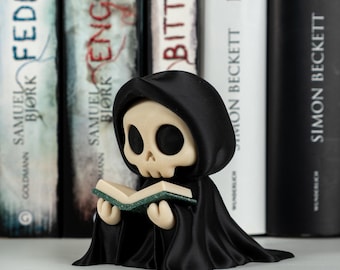 Lettura della Morte | Morte con un libro | Halloween | Decorazione per libreria