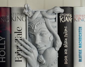 Medusa Bookend | Fantasy Book Corner | Bookshelf Decor | 2 Sizes | 3D Print | Book Nook