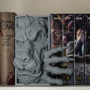 Fermalibri a forma di lupo mannaro I Angolo libri horror e fantasy I Decorazione per libreria I 2 misure I Stampa 3D I Angolo libri