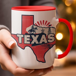 Taza de Texas, Orgullo Estatal, Regalo de Vaquero, Estado de la Estrella Solitaria, Amante de Texas, Diseño Vintage de Texas, Idea de Regalo para Texanos, Taza de Recuerdo