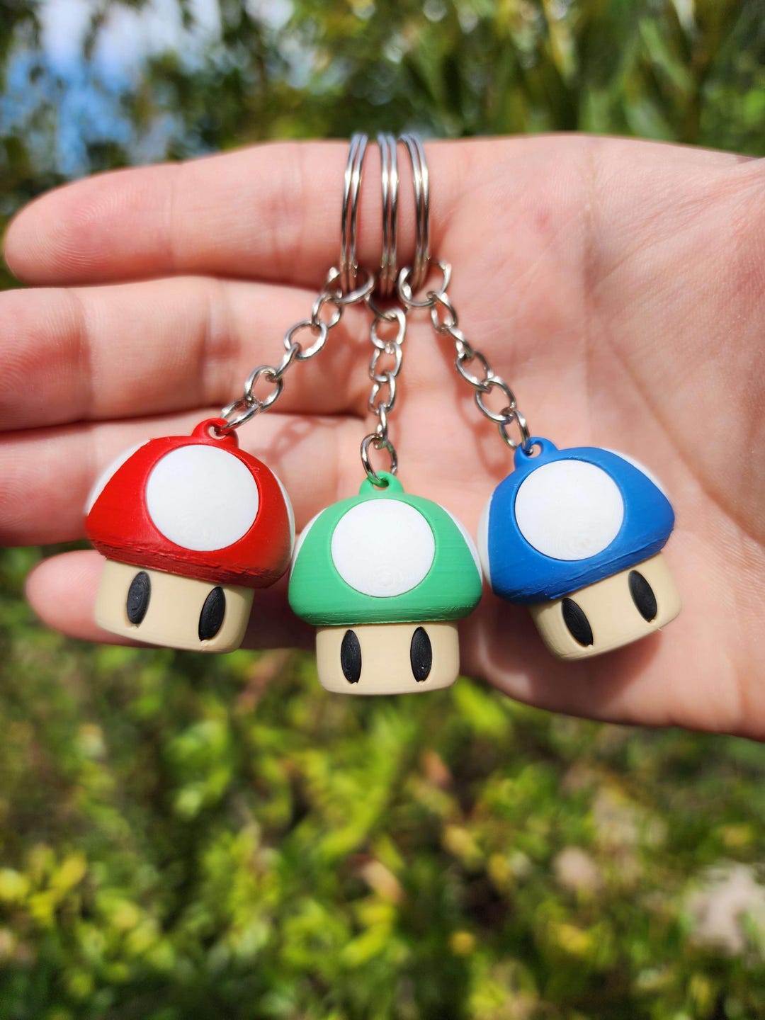 3D Super Mario Mushroom Keychain: Power-up Colors - Etsy