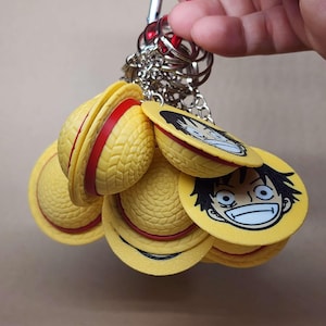 One Piece keychain, Straw Hat, Luffy, anime keychain, 3d Printed keychain.