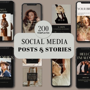 Social media templates, Instagram Post & Stories Templates, Social Media Manager Templates, Canva Template, Digital Marketing, MRR/PLR