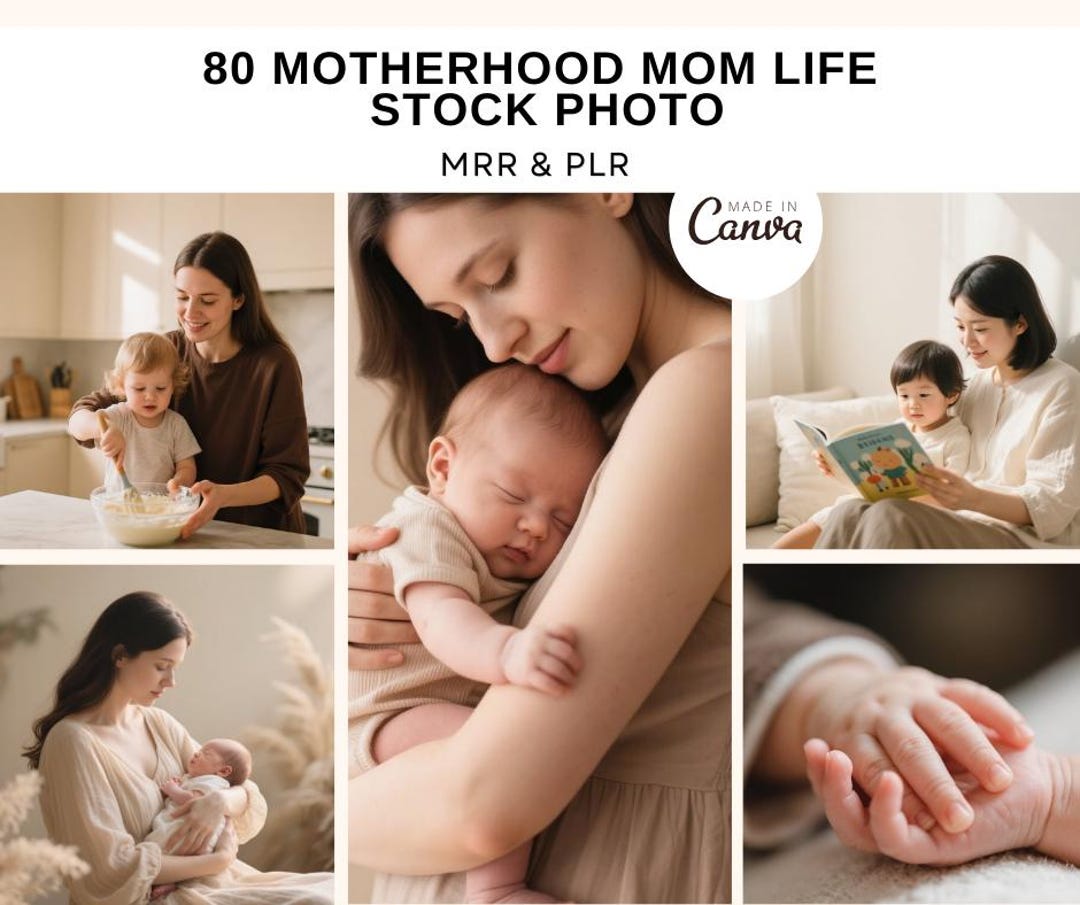 80 Motherhood Mom Life Stock Photo Bundle, PLR MRR Master Resell Rights ...