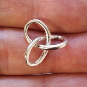 Sterling Silver Gordian Knot Charm Pendant, 925 Silver, Sacred Geometry Jewelry, For Necklaces, Bracelets, Anklets, Earrings,