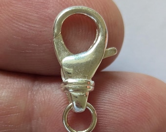 18mm Lobster Clasp Secure Lock, 925 Sterling Silver, wholesale jewelry supplies for bracelets, necklaces and more
