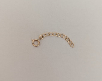 Adjustable 14K Gold Chain Extender with Spring Clasp, Chain Extension for Necklaces Bracelets and Anklets