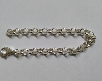5mm Rolo Chain Extender with Lobster Clasp, Sterling Silver Adjustable Chain Extension for Necklaces Bracelets and Anklets, All Lengths