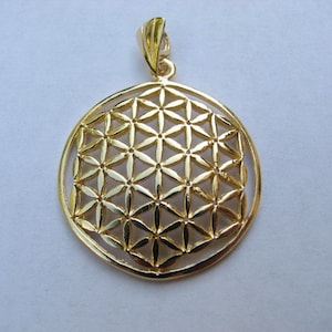 Original Flower of Life Pendant Gold filled, Large Charm, Sacred Geometry