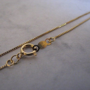 14K Gold Box Chain, Solid 14k yellow gold, Fine Gold Box Necklace with Spring Clasp, Highest Quality, All Lengths. 14 inches to 40 inches