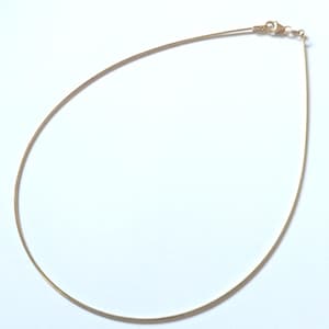15 inch Gold Fill Omega Chain Necklace 1mm Round with Lobster Clasp